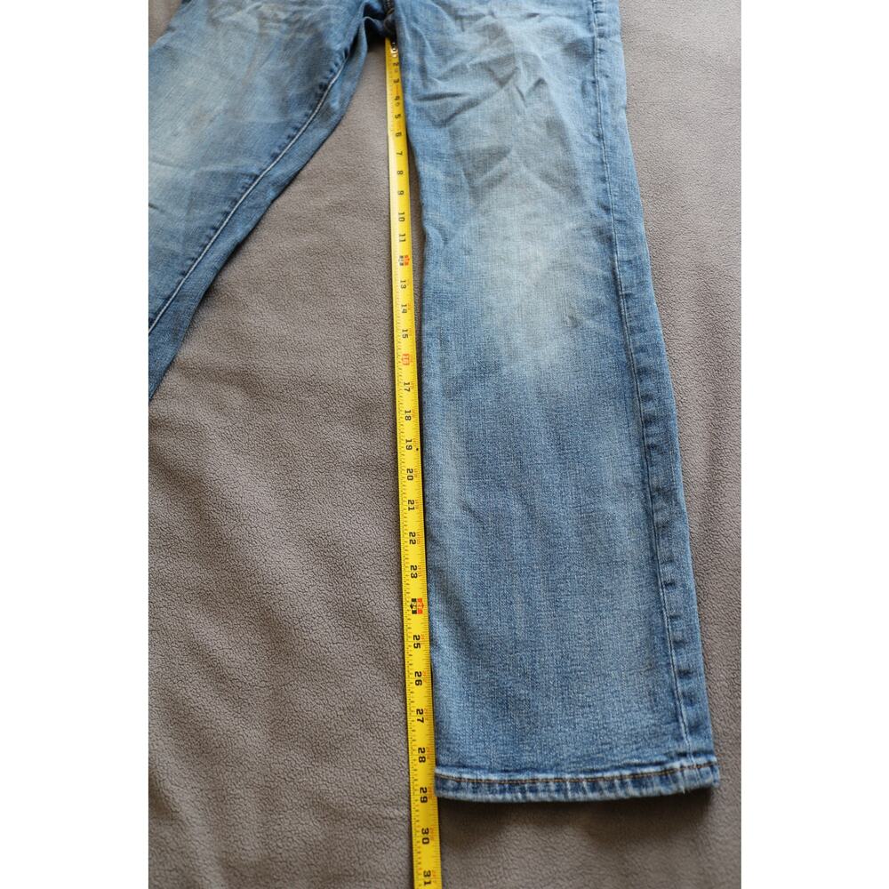 LUCKY BRAND Jeans Mens 29x32 Solid Wash Denim Straight Leg Blue Denim Character - Picture 7 of 13